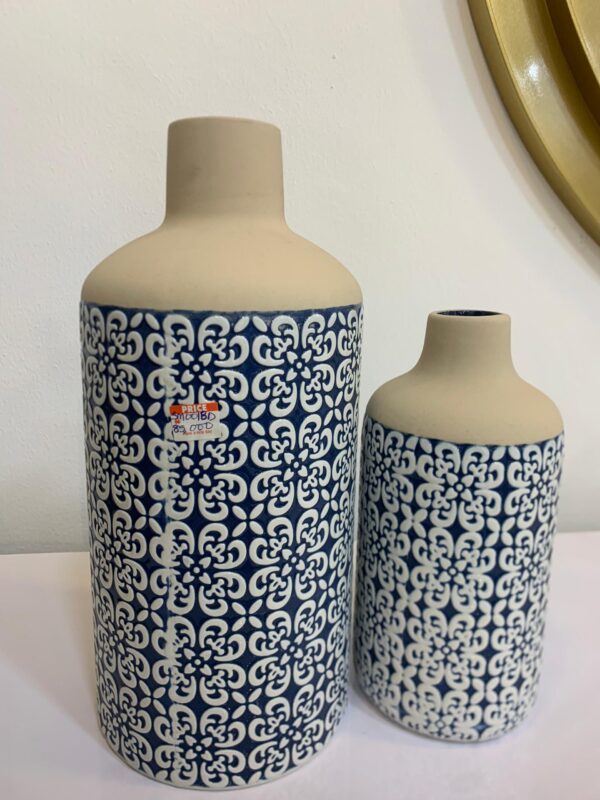 2-in-1 Blue and White Vase