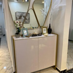 White and Gold Console & Mirror