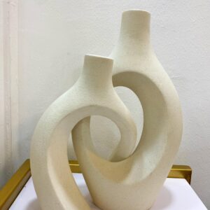 White Intertwined Nordic Vase