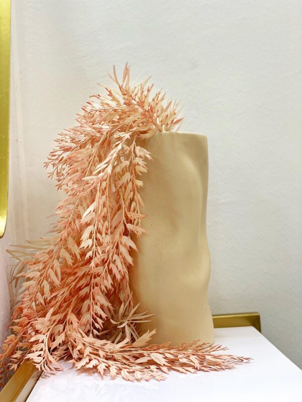 Cream Vase & Peach Flower